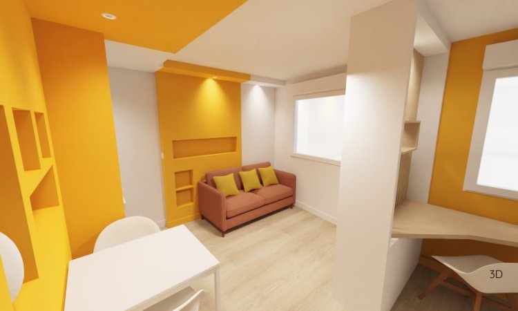 Rénovation d'un studio meublé à Dijon