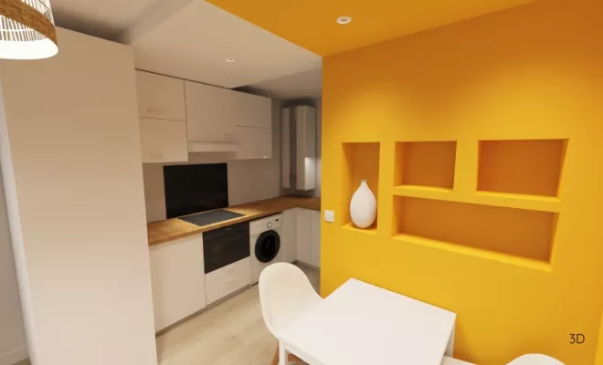 Rénovation et aménagement d'un studio meublé à Dijon, Dijon, Kréatitud Design d’intérieurs
