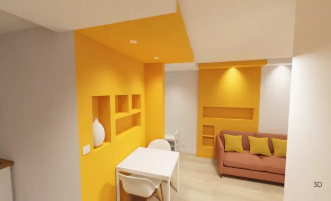 Rénovation et aménagement d'un studio meublé à Dijon, Dijon, Kréatitud Design d’intérieurs