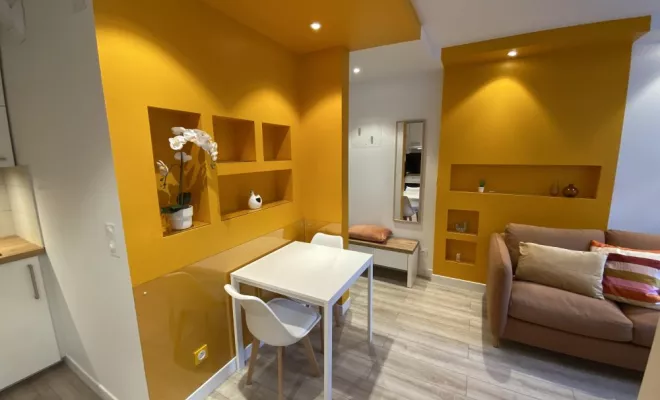 Rénovation et aménagement d'un studio meublé à Dijon, Dijon, Kréatitud Design d’intérieurs