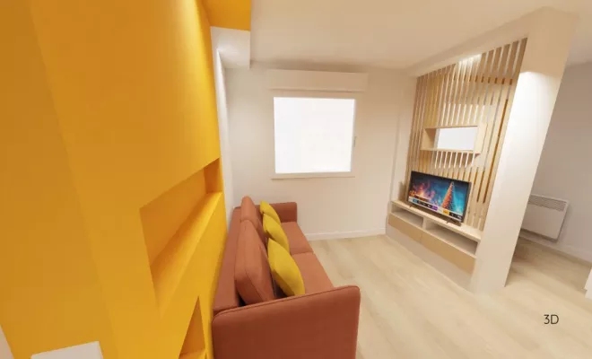 Rénovation et aménagement d'un studio meublé à Dijon, Dijon, Kréatitud Design d’intérieurs