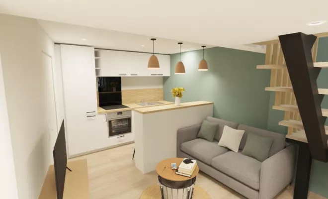 Rénovation d'un logement de tourisme à Dijon, Dijon, Kréatitud Design d’intérieurs