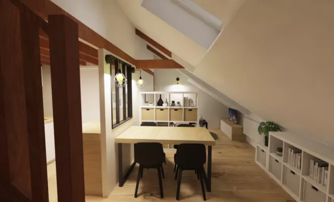 Rénovation d'un studio en duplex à Dijon, Dijon, Kréatitud Design d’intérieurs